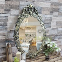 E28 Black Gold  Bathroom Toilet Vanity Wall Makeup Mirror Front Waterproof Y    401581930158